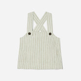 The Apron Linen Tank | Seafoam Pinstripe