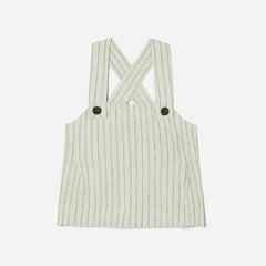 The Apron Linen Tank | Seafoam Pinstripe
