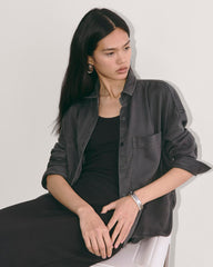 The Boxy Overshirt in Buttersoft | Graphite