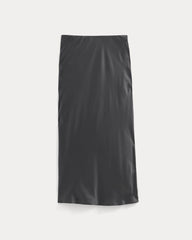 Slip Skirt in Silk Charmeuse | Graphite