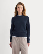 Cashmere Slim Crew Sweater | Navy