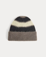Plush Alpaca Beanie | Mid Grey Heather/Black/Bone