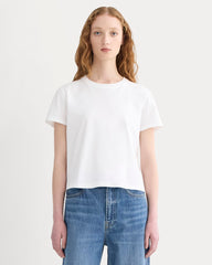 The Box-Cut Tee in Essential Cotton | White | No Pocket