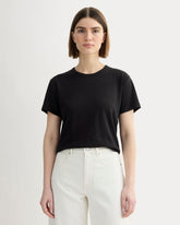 The Box-Cut Tee in Cotton Linen | Black
