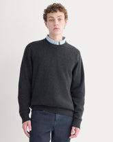Midweight Cashmere Crew | Heathered Black