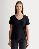 The Air Scoop-Neck Tee | Black