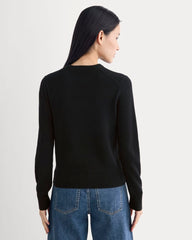 Cashmere Slim Crew Sweater | Black