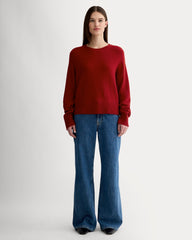 The Boxy Crew in Cashmere | Berry Red