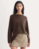 Lush Cashmere Boatneck Sweater | Raven