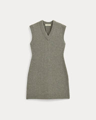 Sweater Mini Dress in Luxe Merino | Heathered Mid-Grey