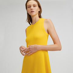 The Organic Cotton Waffle Tank Dress | High Visibility Yellow