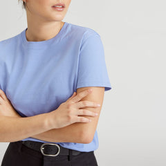 The Box-Cut Tee in Essential Cotton | Cornflower Blue | No Pocket