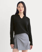 Cashmere Polo Sweater | Black