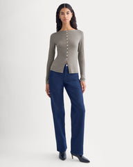 Button-Up Top in Butterluxe | Taupe