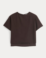 Drapey Crepe Top | Dark Chocolate