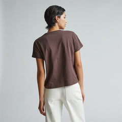 The Box-Cut Tee in Essential Cotton | Chocolate Brown | No Pocket