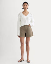 The A-Line Denim Short | Garment-Dyed Chocolate