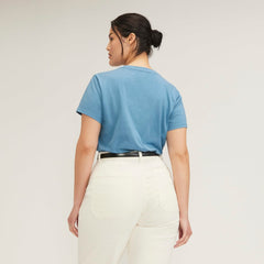 The Box-Cut Tee in Essential Cotton | Heritage Blue | No Pocket