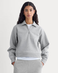 Luxe Fleece Zip Polo | Vintage Heather Grey