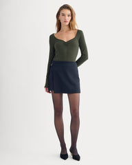 Sweetheart-Neck Top in Butterluxe | Dark Green