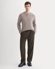 Henley in Wool Cashmere | Light Heathered Taupe