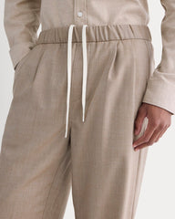 Pleated Trouser in Tailor Twill | Light Taupe