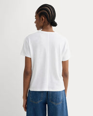 The Box-Cut Tee in Cotton Linen | White