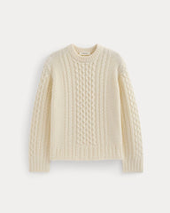 Cable Sweater in Luxe Merino | Bone