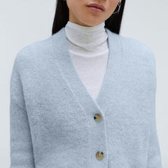 The Alpaca V-Neck Cropped Cardigan | Mist