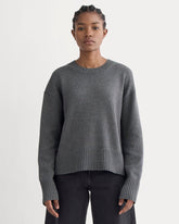 The Boxy Sweater in Everyday Cotton | Heathered Charcoal