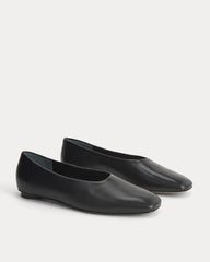 Gallery Square-Toe Flat | Black