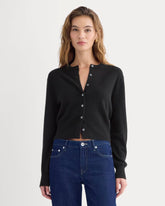Cashmere Cropped Cardigan | Black