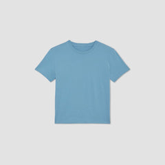 The Box-Cut Tee in Essential Cotton | Heritage Blue | No Pocket