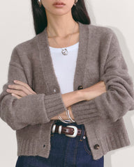 The Boxy Cardigan in Alpaca | Taupe Melange
