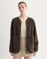 Reversible Teddy Jacket | Coffee Bean