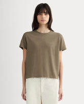 The Box-Cut Tee in Cotton Linen | Deep Taupe