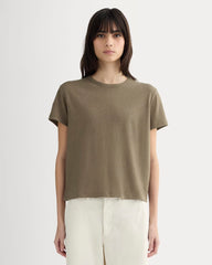 The Box-Cut Tee in Cotton Linen | Deep Taupe