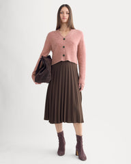 High V Cropped Cardigan in Alpaca | Heather Ash Rose
