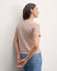 The Box-Cut Tee in Essential Cotton | Rose Smoke | No Pocket