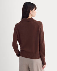 Cashmere Polo Sweater | Dark Mahogany