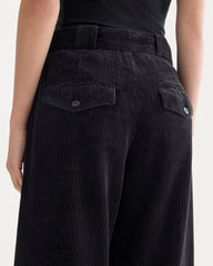 Corduroy Wide-Leg Trouser | Black