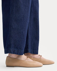 Leather Keyhole Flat | Blush Tan