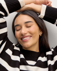 The Boxy Sweater in Everyday Cotton | Black / Canvas