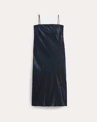 Slip Dress in Silk Charmeuse | Navy