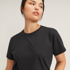 The Box-Cut Tee in Essential Cotton | Vintage Black | No Pocket