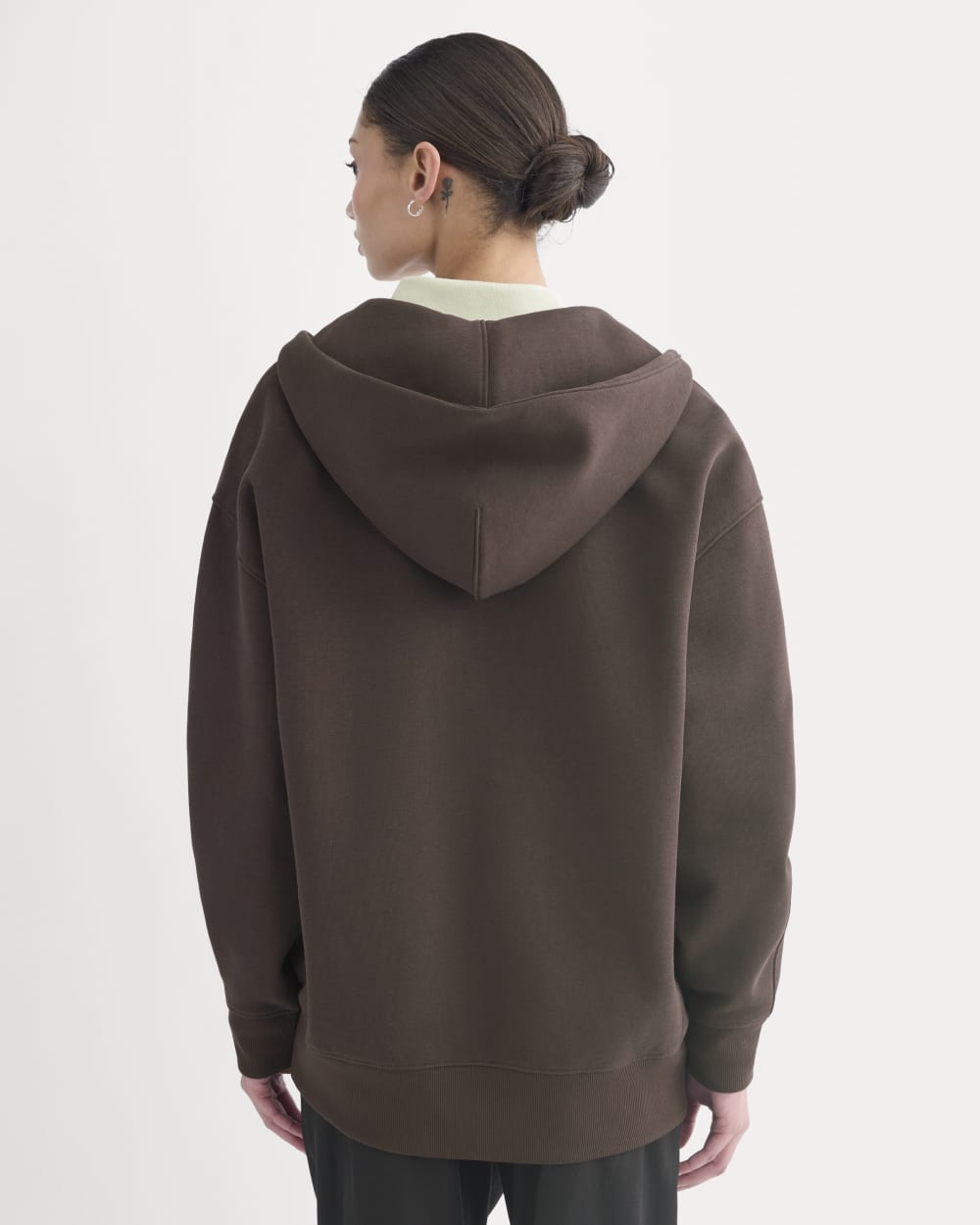 Luxe Fleece Oversized Full-Zip Hoodie | Dark Chocolate