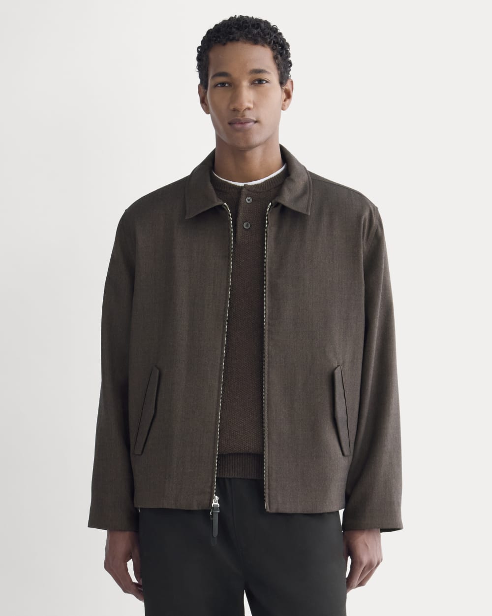 Tailored Zip Jacket | Heathered Fudge