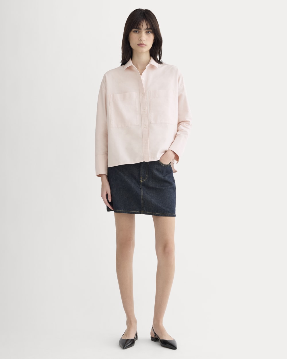 The Boxy Oxford | Rose Quartz Chambray