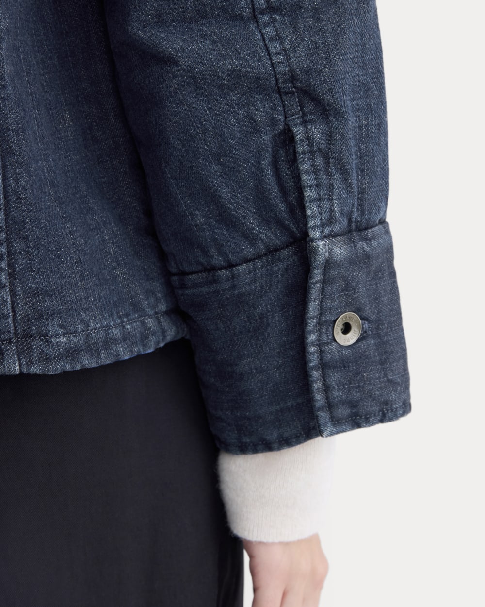 Denim Quilted Barrel Jacket | Midnight