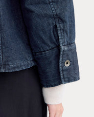 Denim Quilted Barrel Jacket | Midnight